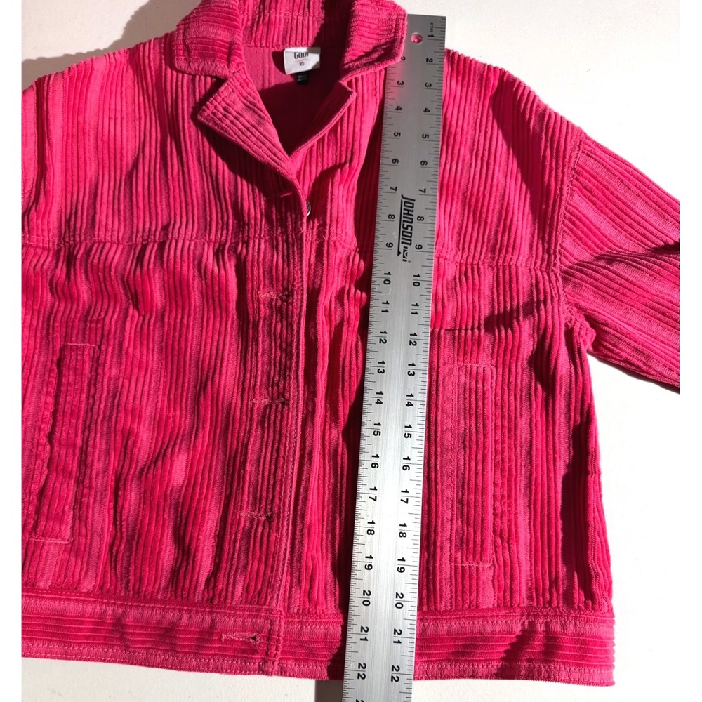 Cabi 4124 Hot Pink Corduroy Jacket Womens XS Cotton Ribbed Trucker Button Up - Picture 5 of 10